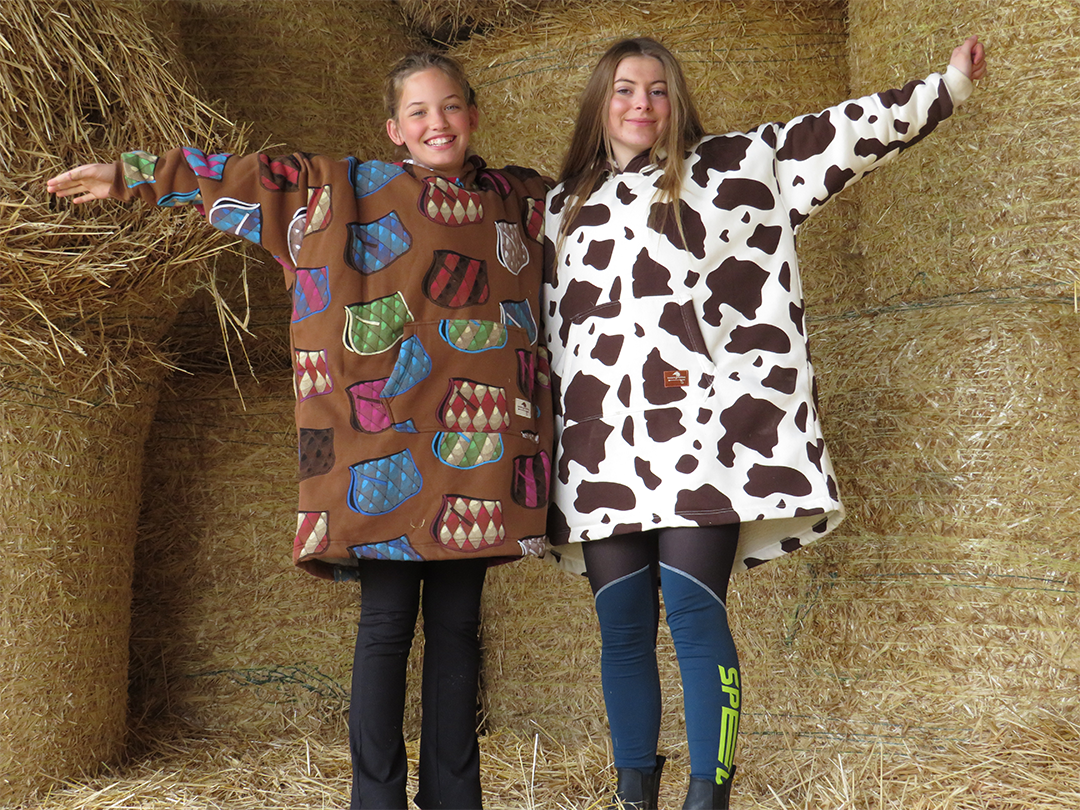 Leisure Lounge Wear- Oversized Blanket Hoodie - Skewbald - Piebald-Cow