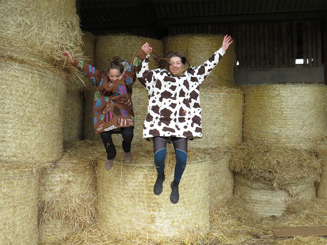 Leisure Lounge Wear- Oversized Blanket Hoodie - Skewbald - Piebald-Cow