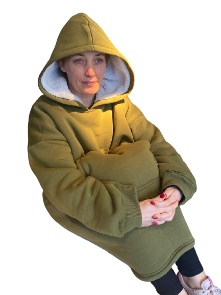 Blanket Hoodie Olive Green - Oversized Hoodie