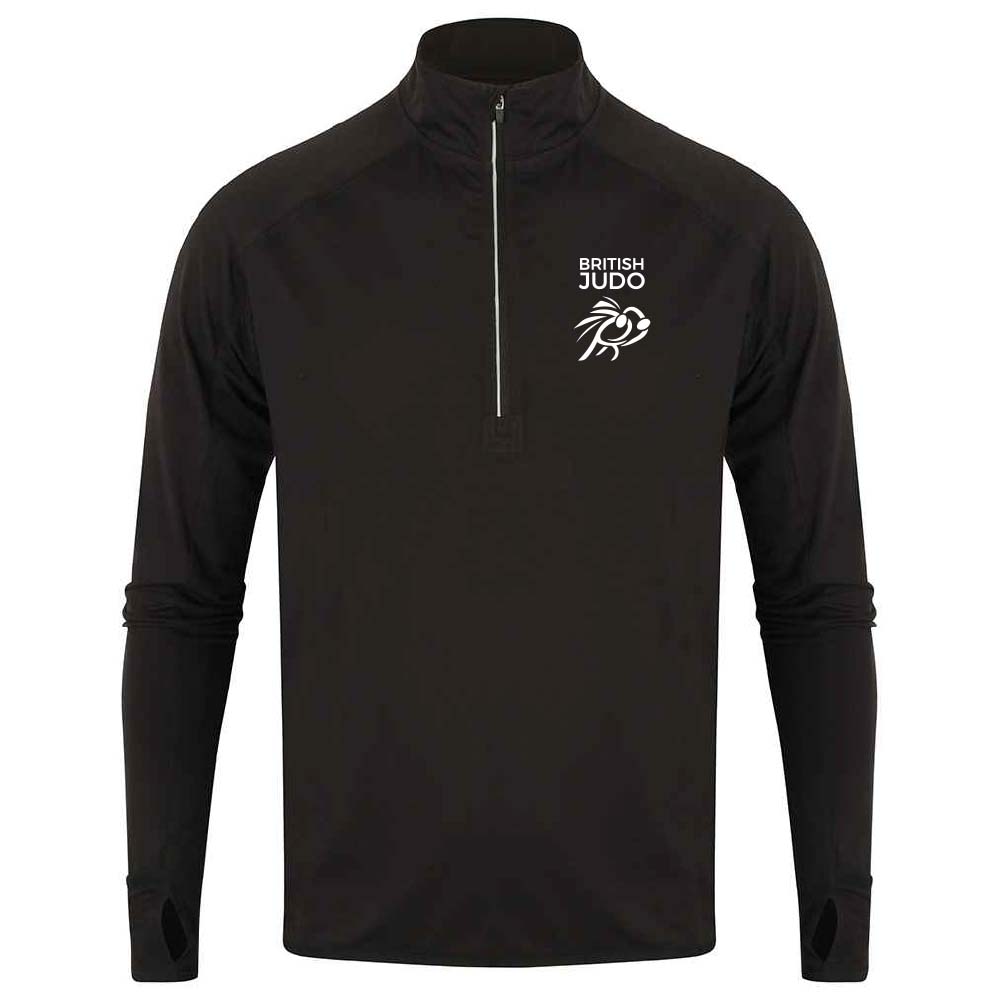 BJA Mens Long Sleeve Zip Neck Performance Top