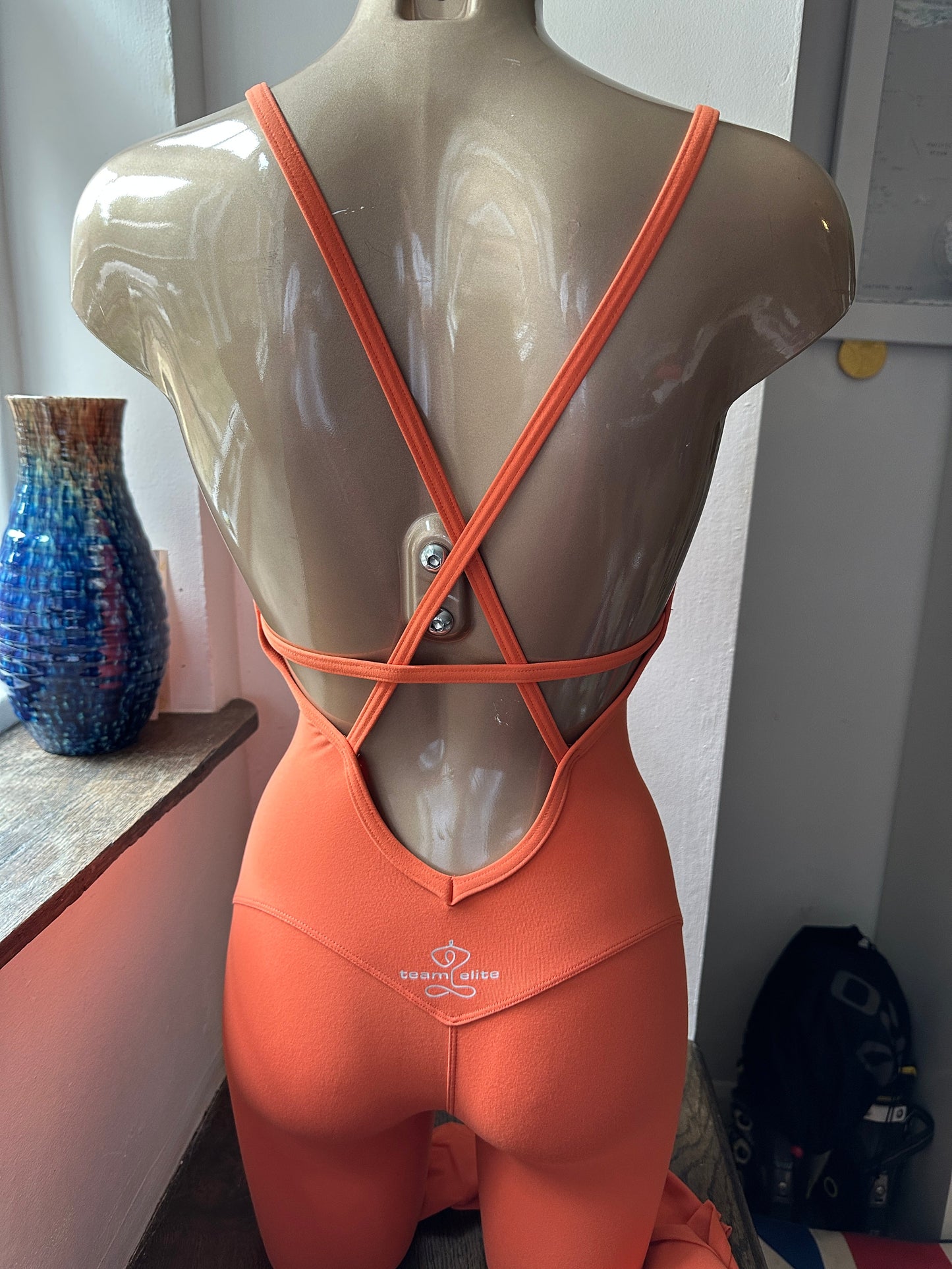 All-in-One APANA RANGE Apana Blue/ Om Orangy Amber/ Prana 80s Fluro Gym/Yoga Sports Long Leg Onesie/unitard