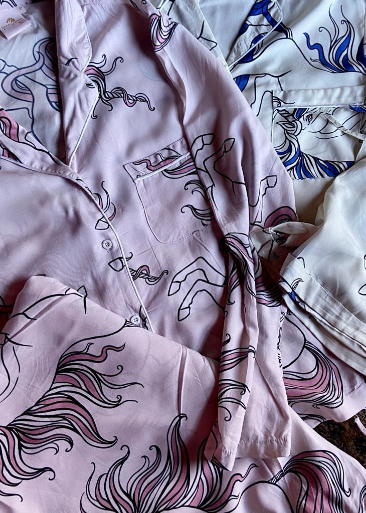 Equestrian Leisure Lounge Wear- Unicorn PJ's & Boyfriend Night Shirt