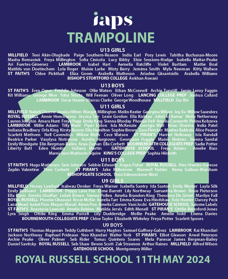 NAMES HOODIE IAPS 2025 Trampolining Finals With Competitor Names