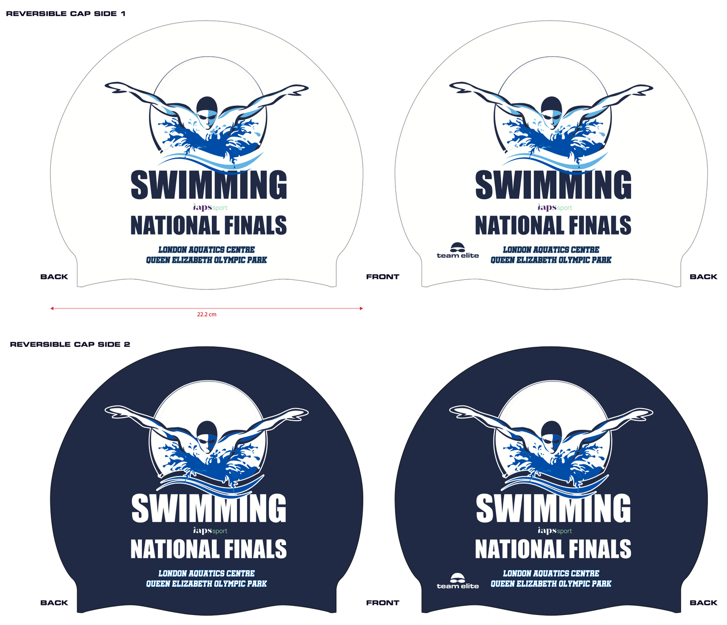 IAPS Swimming 2025 Reversible Swim Cap