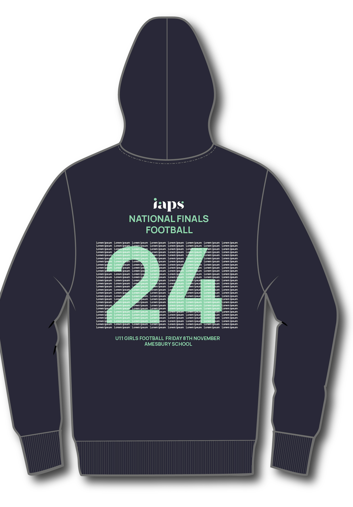 2024 U11 Girls Football National Finals Names IAPS Sports Football Hoodie Competitor Names
