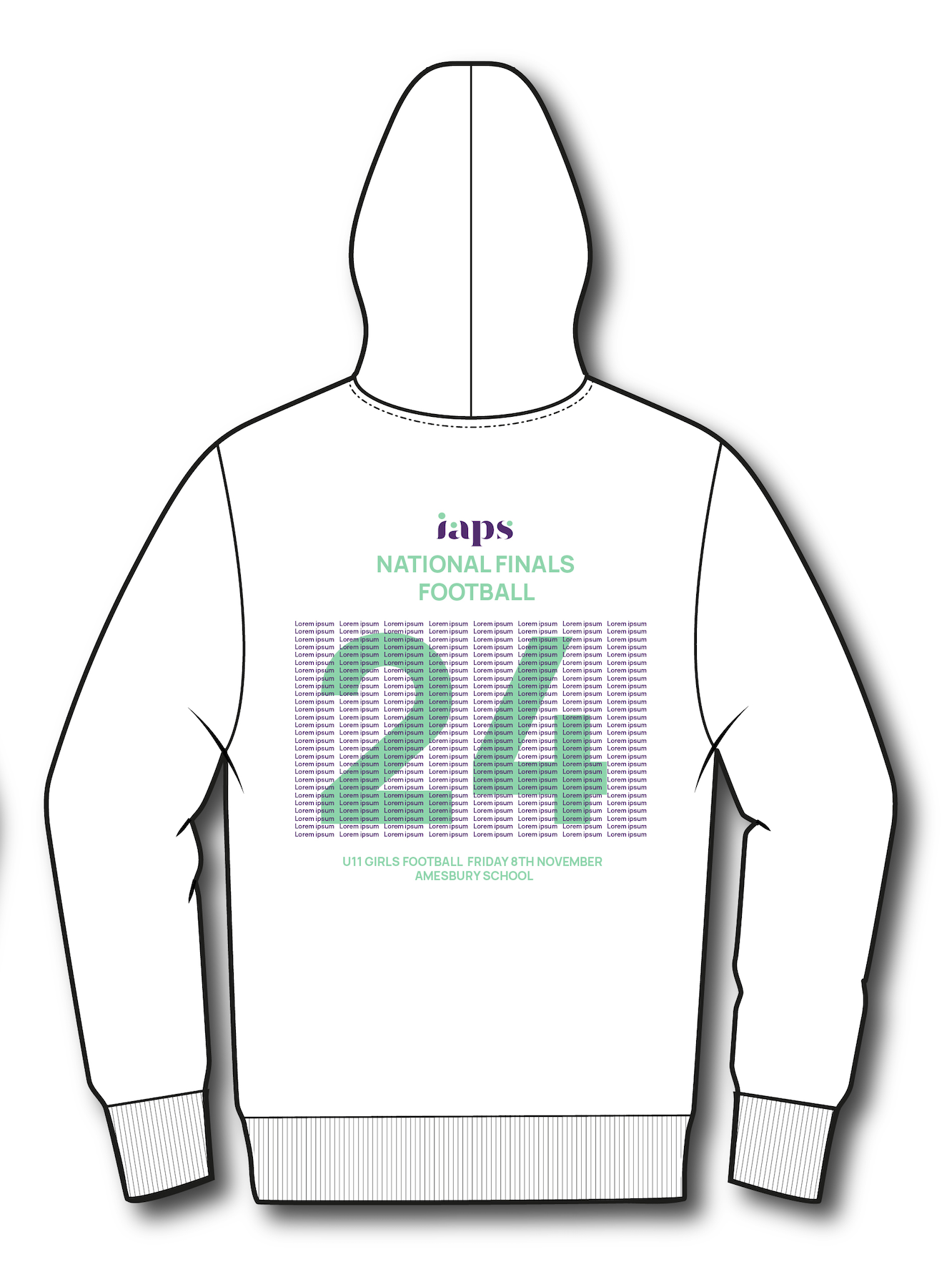 2024 U11 Girls Football National Finals Names IAPS Sports Football Hoodie Competitor Names