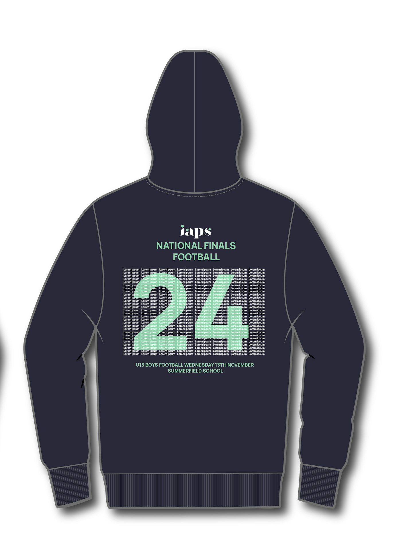 2024 U13's Boys Football National Finals Names IAPS Sports Football Hoodie Competitor Names