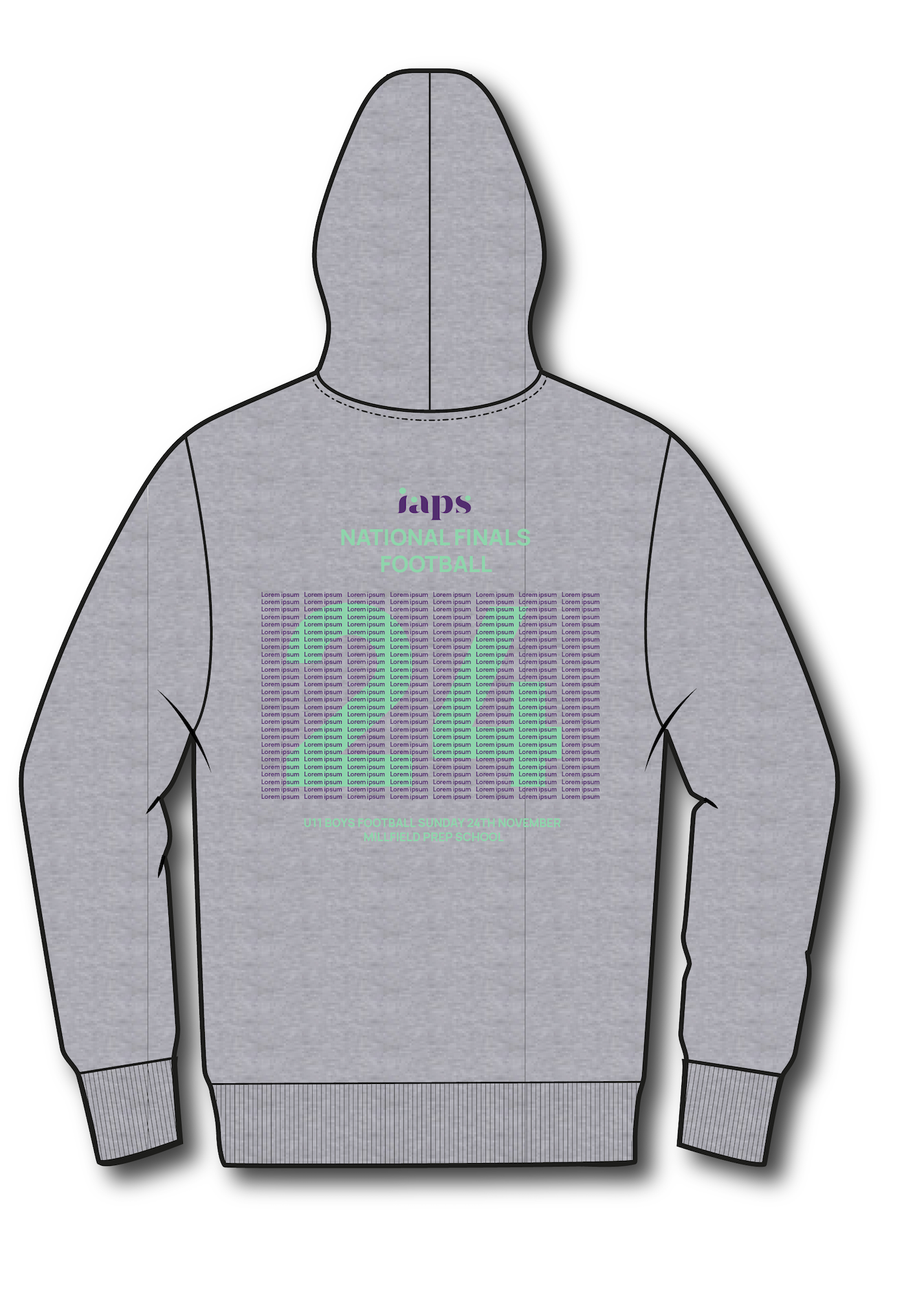 2024 U11's Boys Football National Finals Names IAPS Sports Football Hoodie Competitor Names