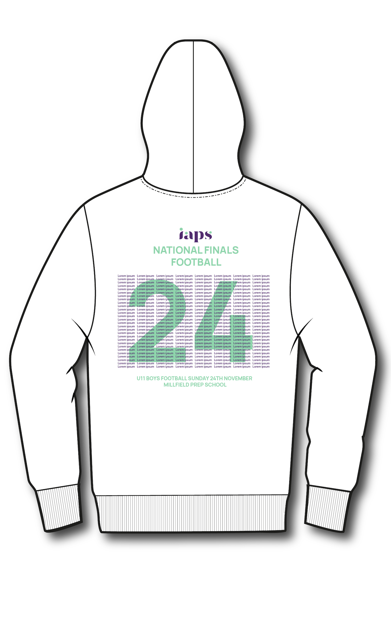 2024 U11's Boys Football National Finals Names IAPS Sports Football Hoodie Competitor Names