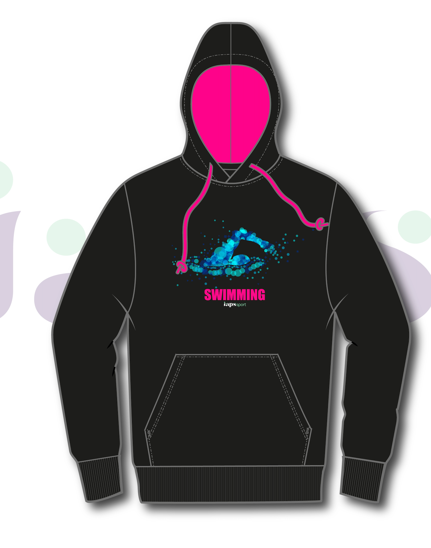 Names Hoodie IAPS 2025 Swimming Sport Event With (Competitors Name)