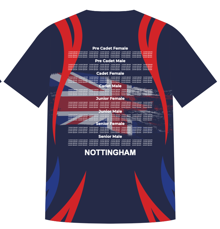 2025 British Championships NAVY Event T-shirt Competitor Names