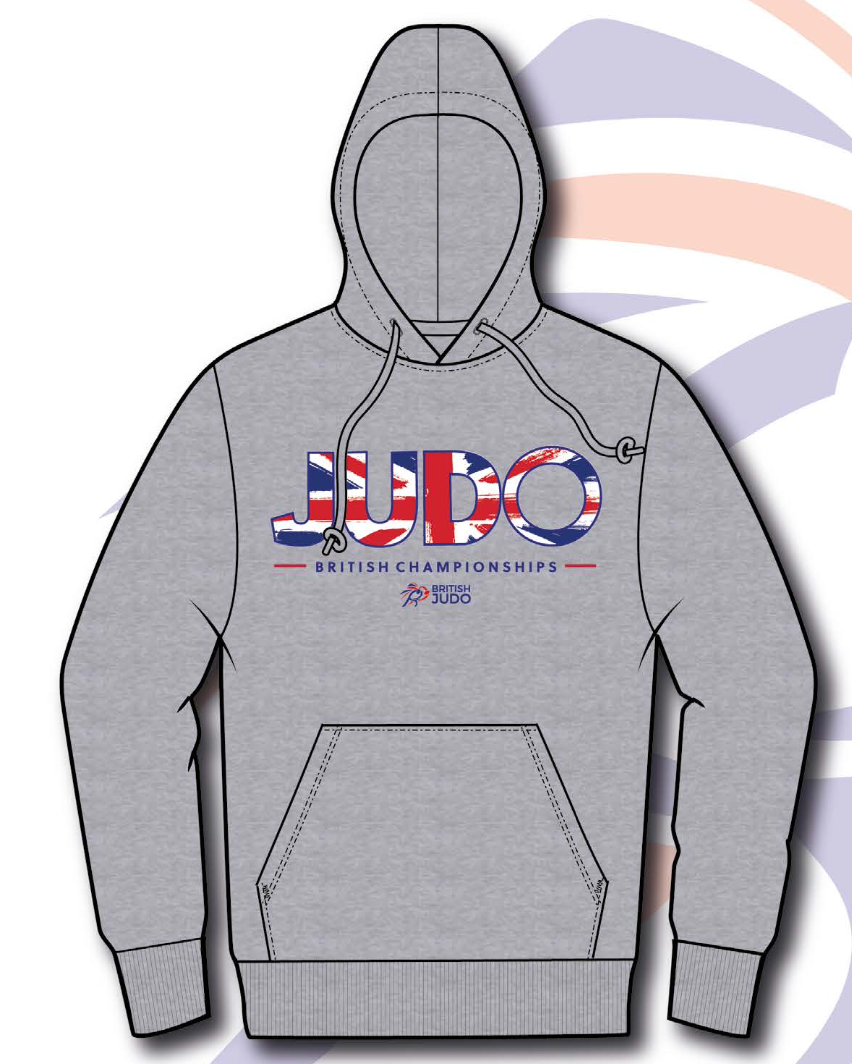2026 British Judo Championships Grey Event Names Hoodie Choice of Navy, White, Grey and Red