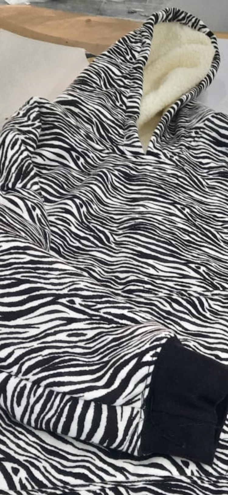 Equestrian Leisure Lounge Wear- Oversized Blanket Hoodie- Zebra