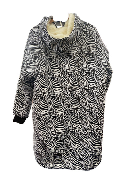 Equestrian Leisure Lounge Wear- Oversized Blanket Hoodie- Zebra