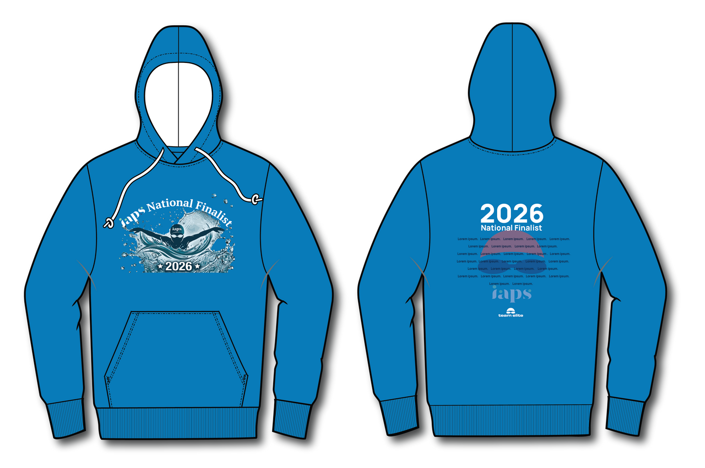 Names Hoodie  IAPS 2026  Swimming Sport Event With (Competitors Name) Splash Logo