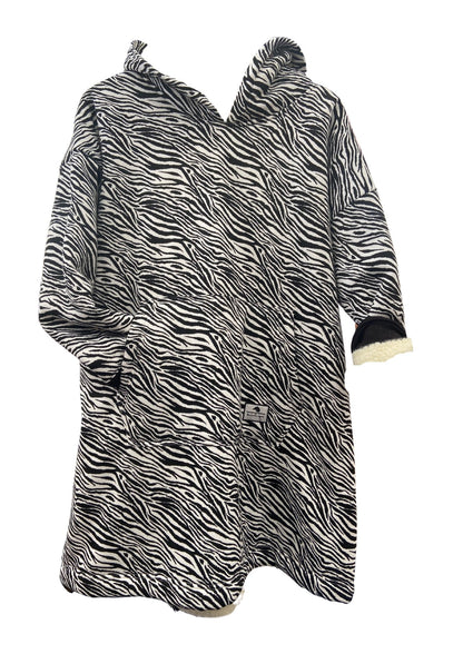 Equestrian Leisure Lounge Wear- Oversized Blanket Hoodie- Zebra
