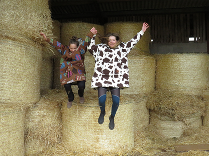Leisure Lounge Wear- Oversized Blanket Hoodie - Skewbald - Piebald-Cow