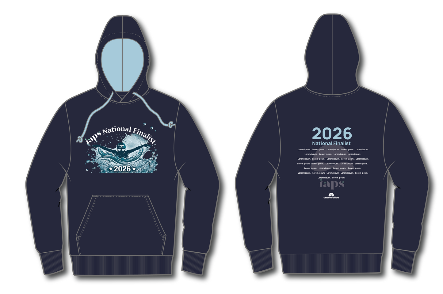Names Hoodie  IAPS 2026  Swimming Sport Event With (Competitors Name) Splash Logo