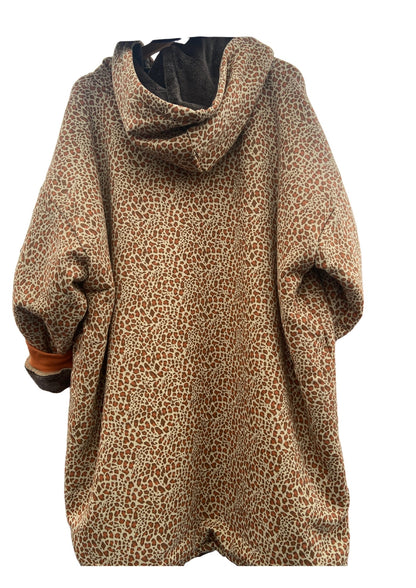 Equestrian Leisure Lounge Wear- Oversized Blanket Hoodie- Leopard