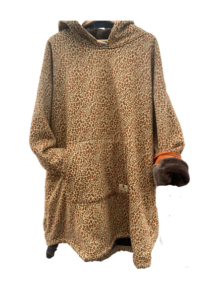 Equestrian Leisure Lounge Wear- Oversized Blanket Hoodie- Leopard