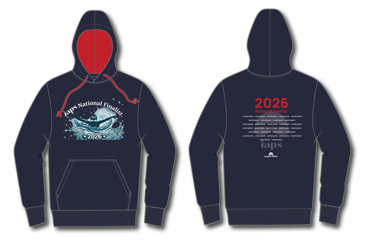 Names Hoodie  IAPS 2026  Swimming Sport Event With (Competitors Name) Splash Logo