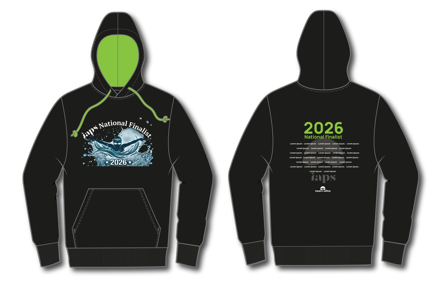 Names Hoodie  IAPS 2026  Swimming Sport Event With (Competitors Name) Splash Logo