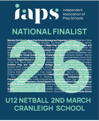 2026  IAPS  U12’s Netball Finals Sports Competitor Names Hoodie 2nd March