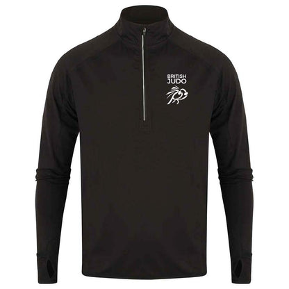 BJA Mens Long Sleeve Zip Neck Performance Top
