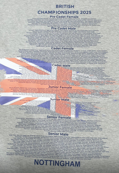 2025 British Judo Championships Grey Event Names Hoodie Choice of Navy, White, Grey and Red