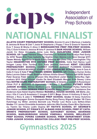 2025 IAPS Gymnastic Finals Hoodies Competitor Names