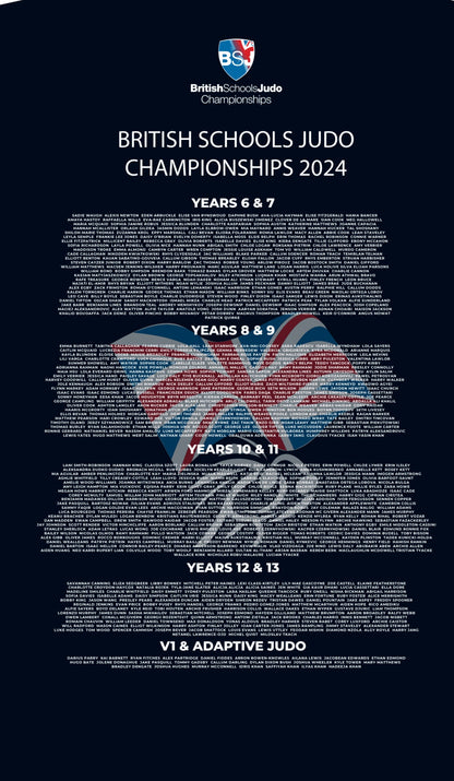2024 Names British Schools Championships Event Multi Colour T-shirt Competitor Names