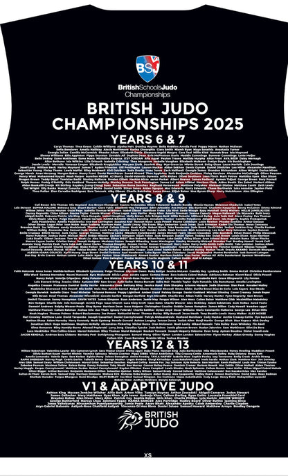 BSJC 2026 Names British Schools Championships Event T-shirt Competitor Names White