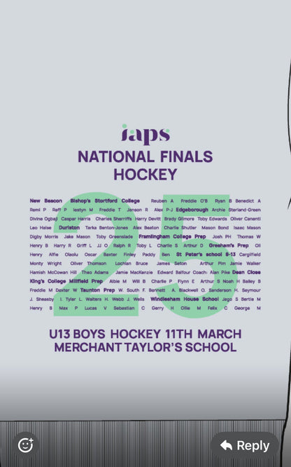 2025 IAPS  Boys U13's Hockey Final Sports Competitor Names Hoodie
