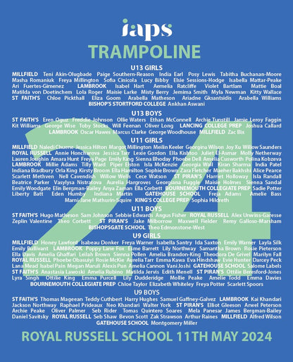 NAMES HOODIE IAPS 2025 Trampolining Finals With Competitor Names