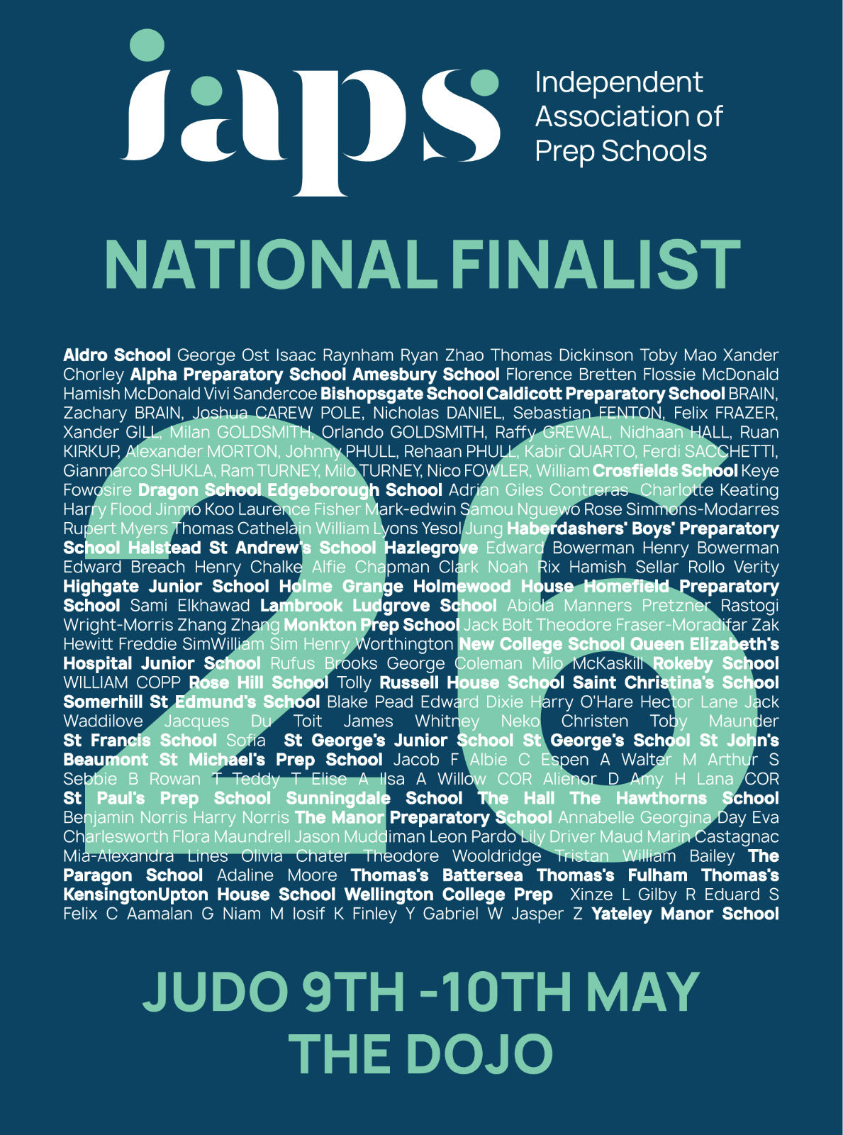 IAPS 2026 Judo EVENT Hoodie Competitor Names to Back