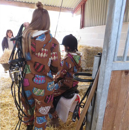 Equestrian Leisure Lounge Wear- Horse Blankets Onesie
