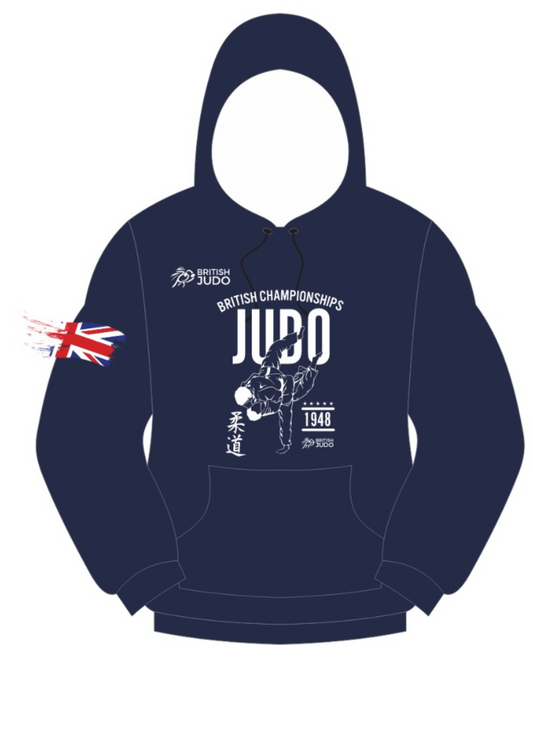 2025 British Judo Championships NAVY Event Names Hoodie Choice of Navy, White, Grey and Red