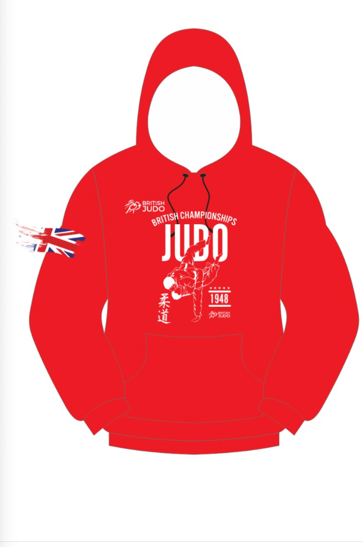 2025 British Judo Championships RED Event Names Hoodie Choice of Navy, White, Grey and Red
