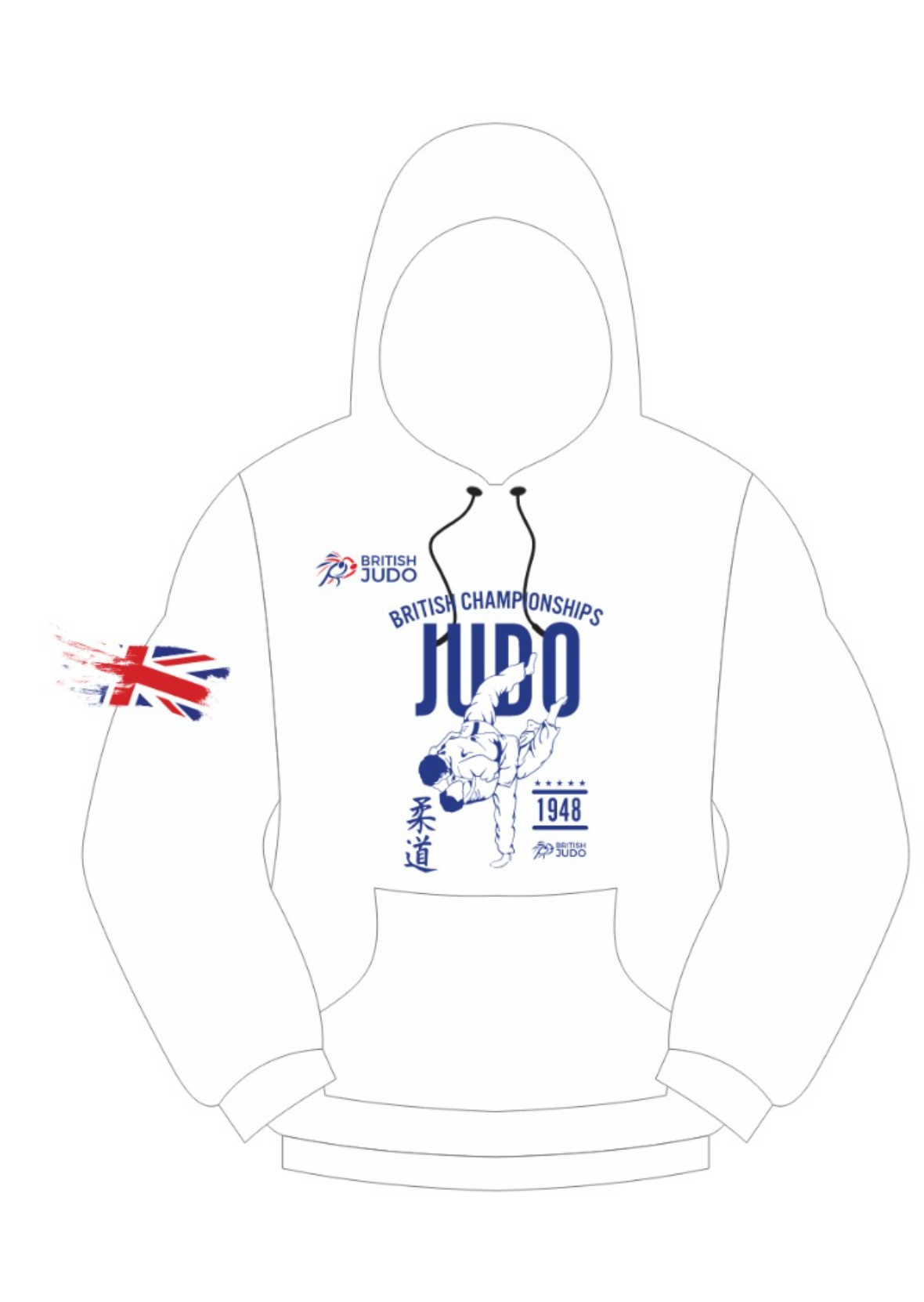 2025 British Judo Championships WHITE Event Names Hoodie Choice of Navy, White, Grey and Red