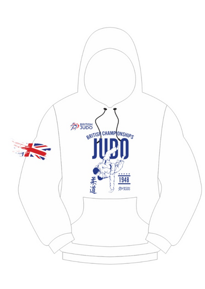 2025 British Judo Championships WHITE Event Names Hoodie Choice of Navy, White, Grey and Red