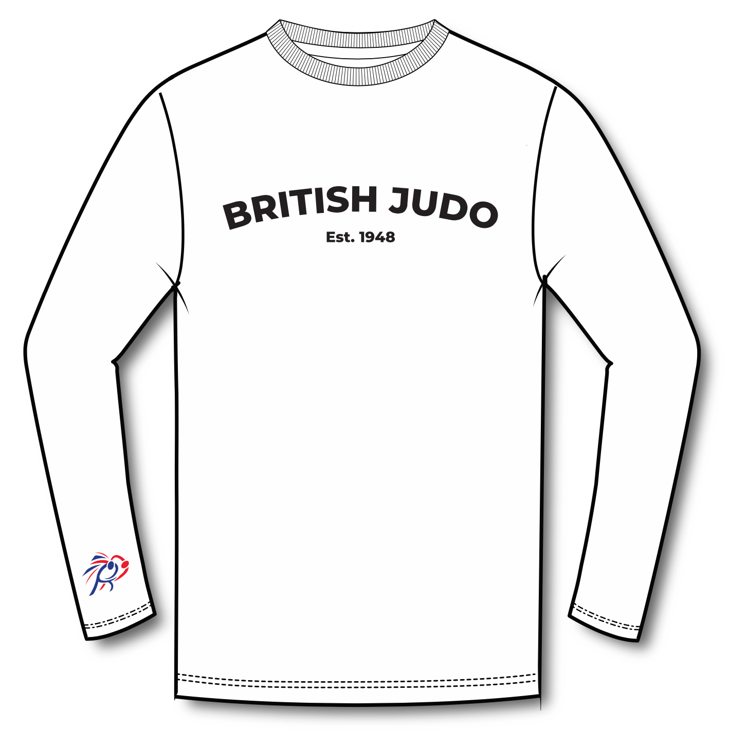 FFF BJA Values Long Sleeve Base Layer Ladies Dark Navy and White