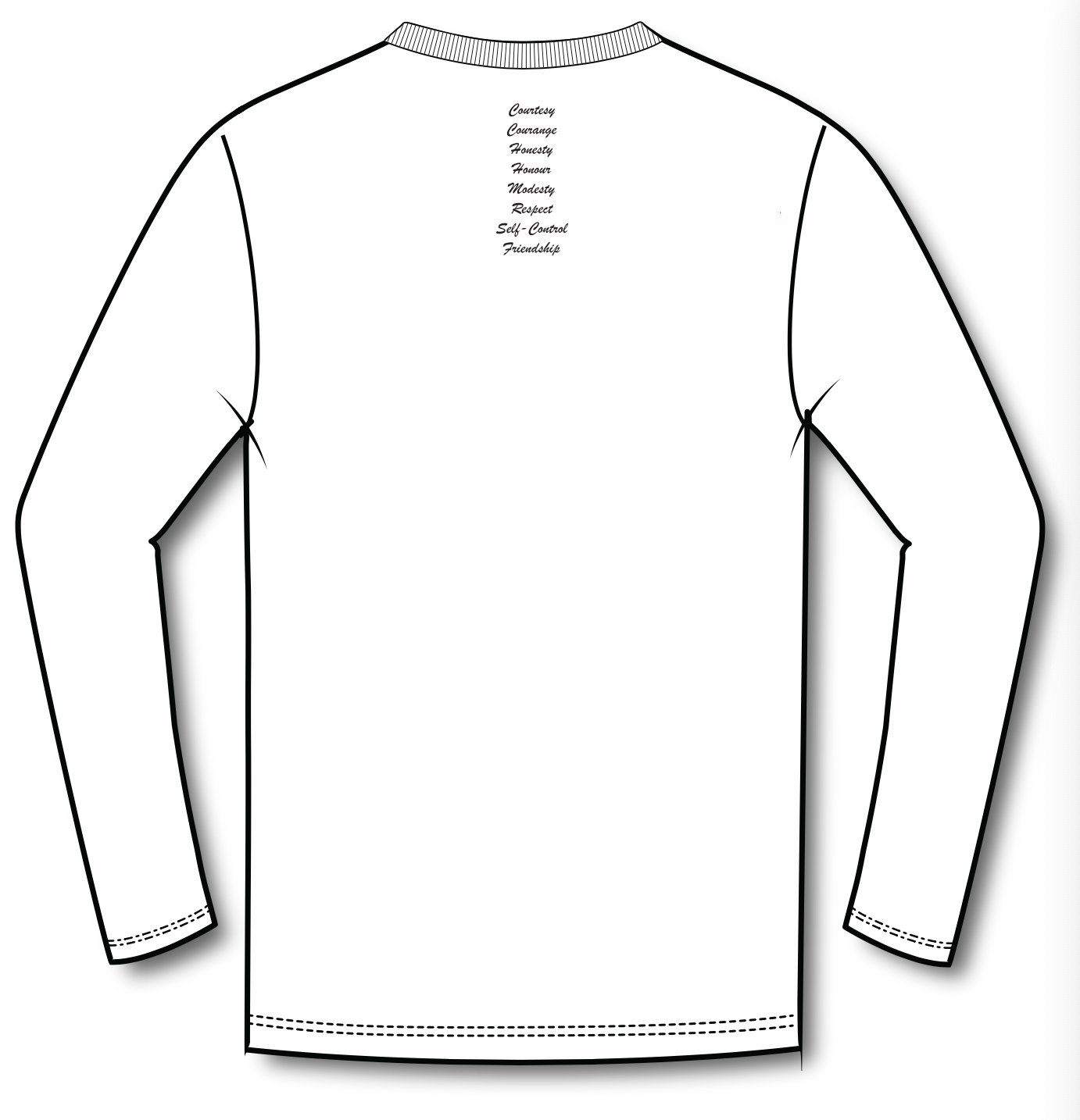 FFF BJA Values Long Sleeve Base Layer Ladies Dark Navy and White