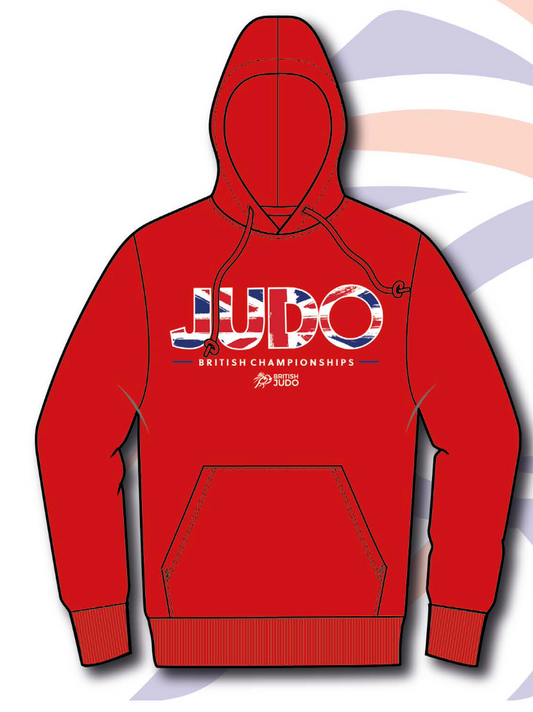 2026  British Judo Championships RED Event Names Hoodie Choice of Navy, White, Grey and Red