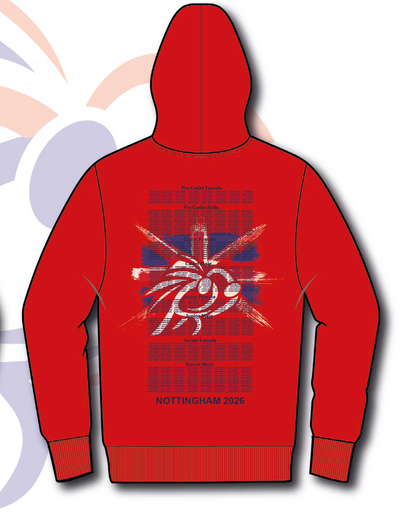 2026  British Judo Championships RED Event Names Hoodie Choice of Navy, White, Grey and Red