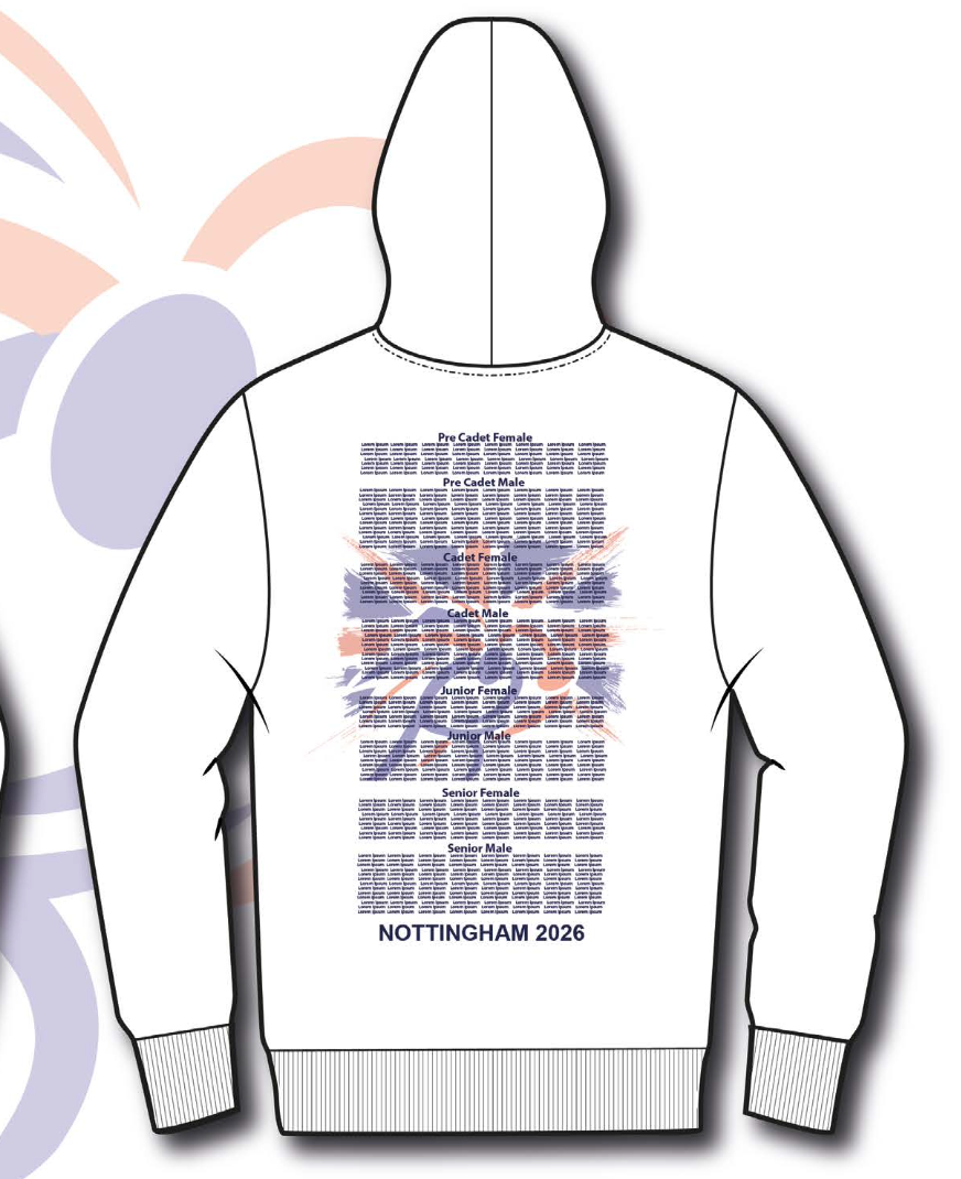 2026 British Judo Championships WHITE Event Names Hoodie Choice of Navy, White, Grey and Red