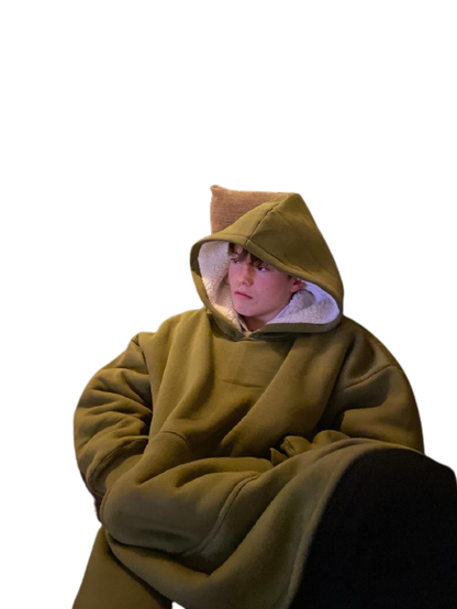 Blanket Hoodie Olive Green - Oversized Hoodie