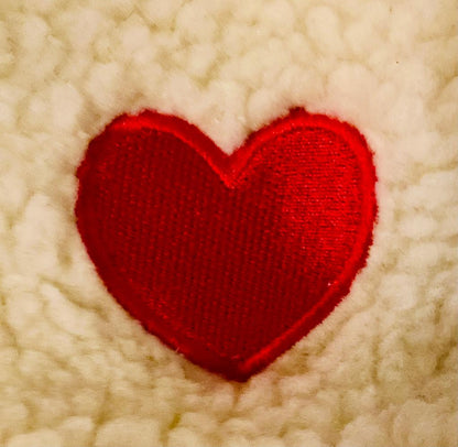 Leisure Lounge Wear- Oversized Double Fur Sherpa Fleece Heart Pink