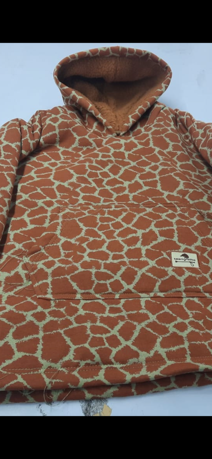 Equestrian Leisure Lounge Wear- Oversized Blanket Hoodie- Giraffe