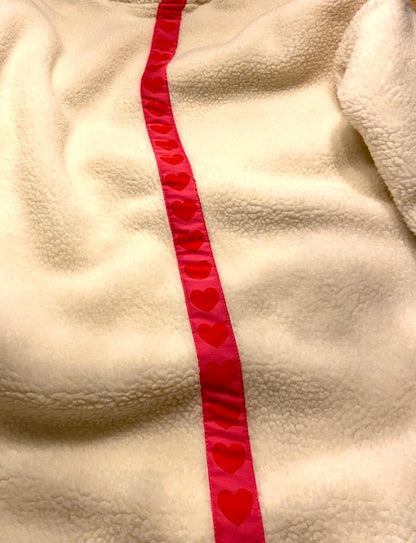 Leisure Lounge Wear- Oversized Double Fur Sherpa Fleece Heart Pink